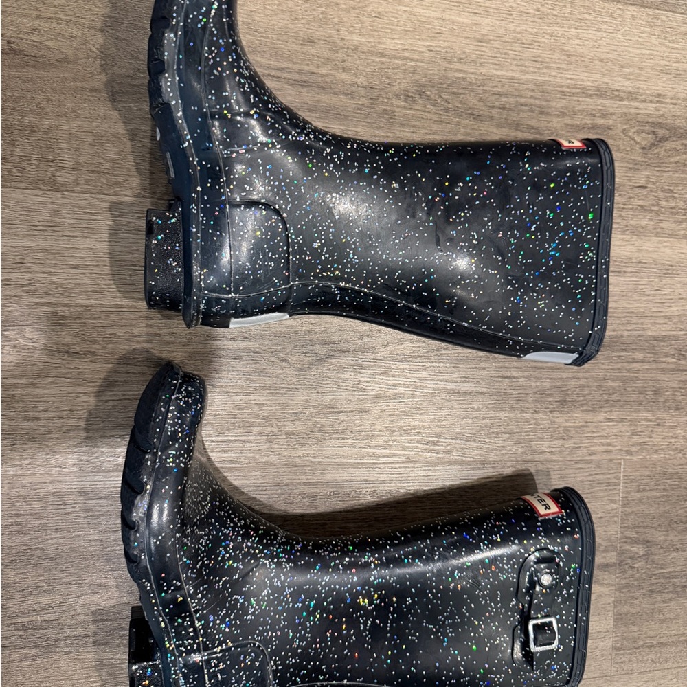 Hunter Black Sparkle Rain Boots